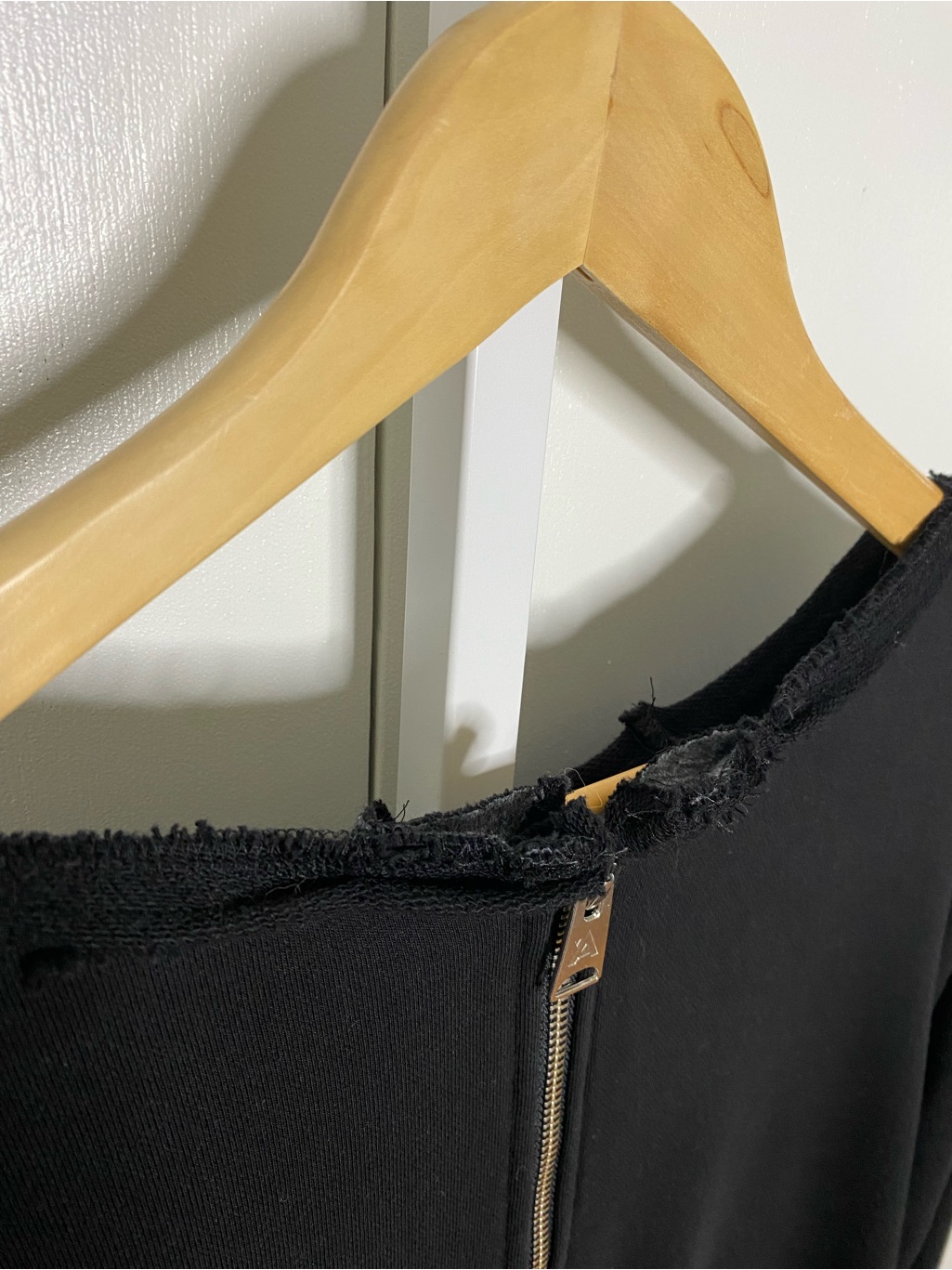Aakaska | Black 100% Cotton Long Double Zip Long-Sleeve Sweatshirt Jacket — image 6 of 8